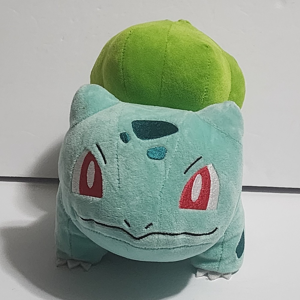 Jazwares Pokemon Bulbasaur 2021 Nintendo Plush 8" Sewn Eyes Blue & Green